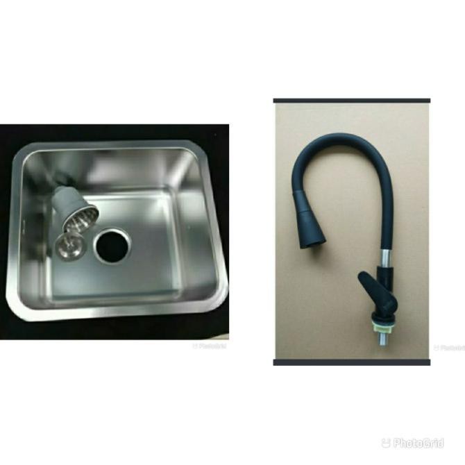 SINK BAK CUCI PIRING LAVENIA 0915 DAN KRAN PER FLEXIBLE HITAM