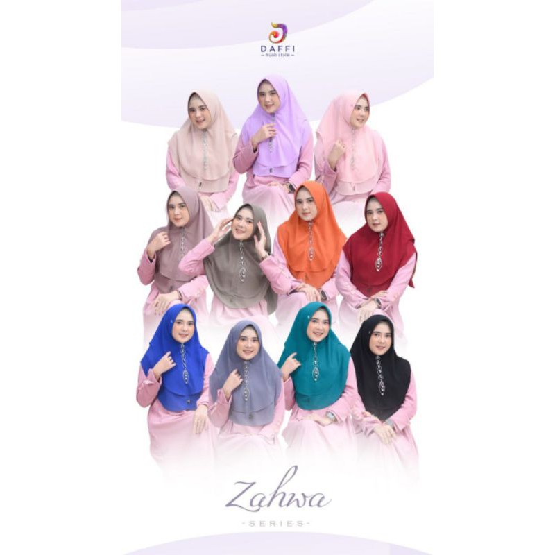 jilbab ceruty standar simple polos ZAHWA ori daffi hijab