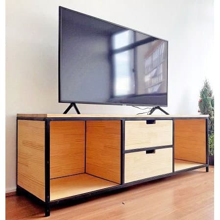 Meja TV Rak Kayu Besi Serbaguna