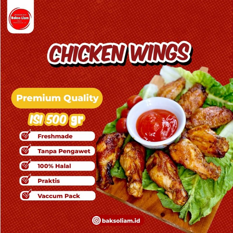 

Chicken Wings New Orleans 500gr isi 14-16pcs Liam's Food