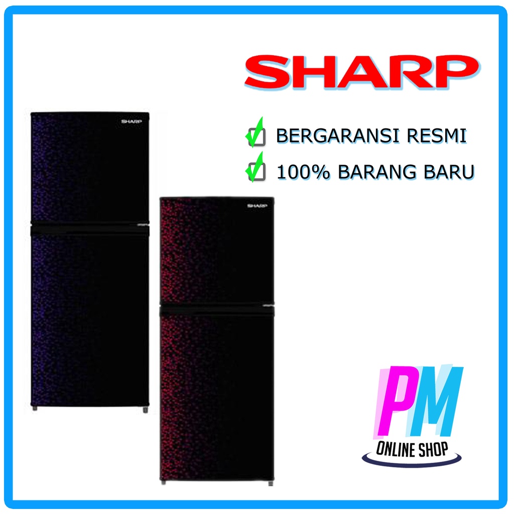 LEMARI ES SHARP 2 PINTU SHINE MAGNEGLAS SERIES SJ-316MG GB / GR