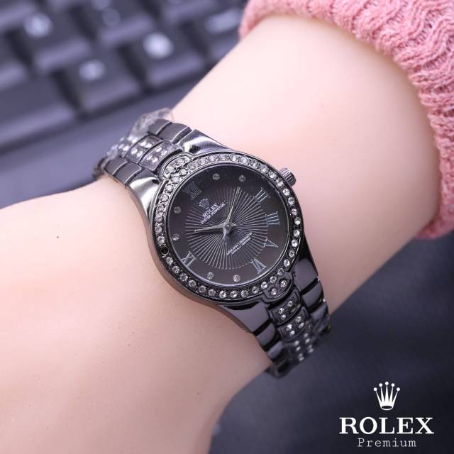 Jam tangam rolex rantai fashion cewe