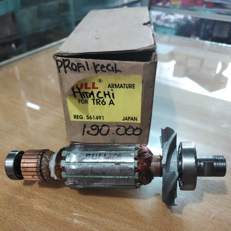 1 Paket Rotor TR6 A BULL ➕ 2 Bearings Depan & Belakang | Angker / Armature mesin Tangan ✋ Electric ⚡
