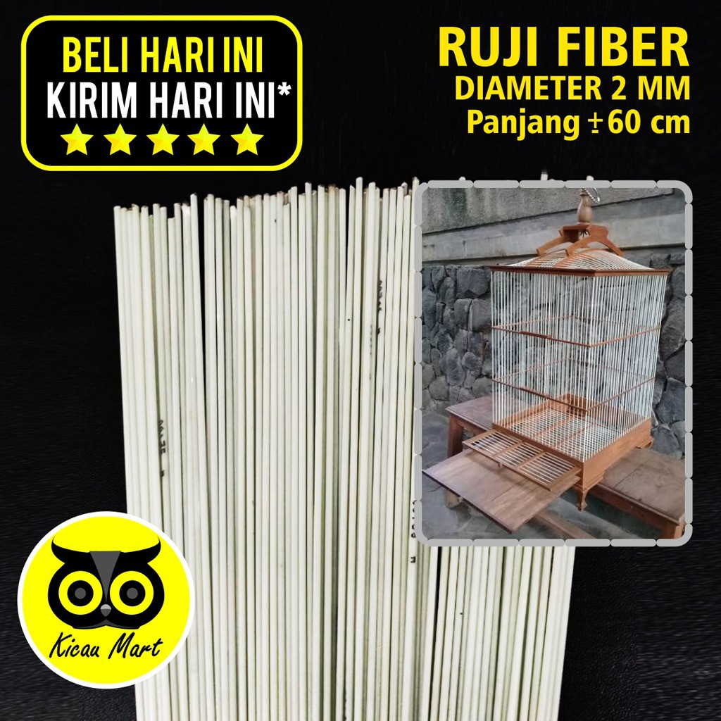 RUJI FIBER JERUJI FIBER PUTIH 2 MM 2MM MILI BATANG STIK JERUJI SANGKAR KANDANG BURUNG RJFP2M