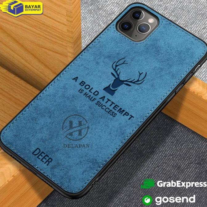 Case Cloth Jeans Realme 5 5i C3 Black Cover Febric Motif Deer h8entre99 Murah