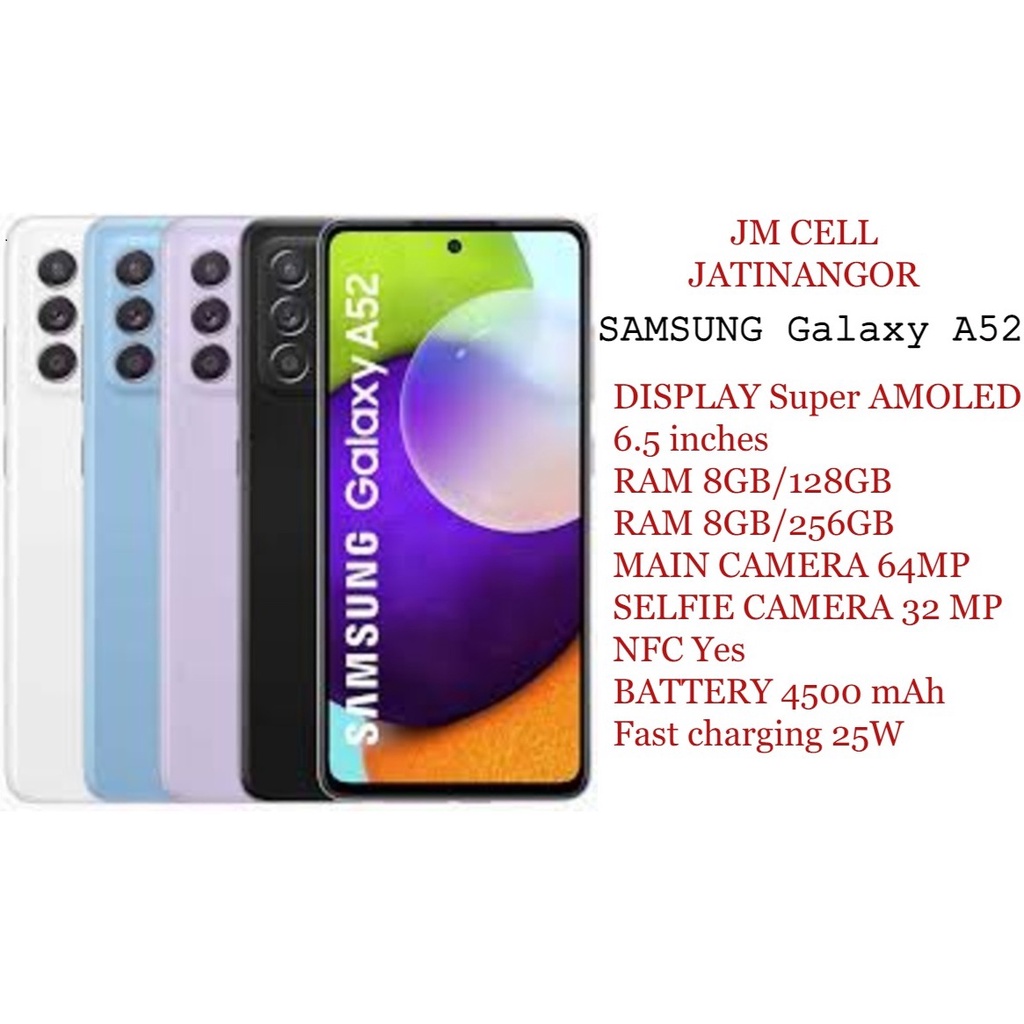 SAMSUNG A52 RAM 8/128GB DAN RAM 8/256GB GARANSI RESMI