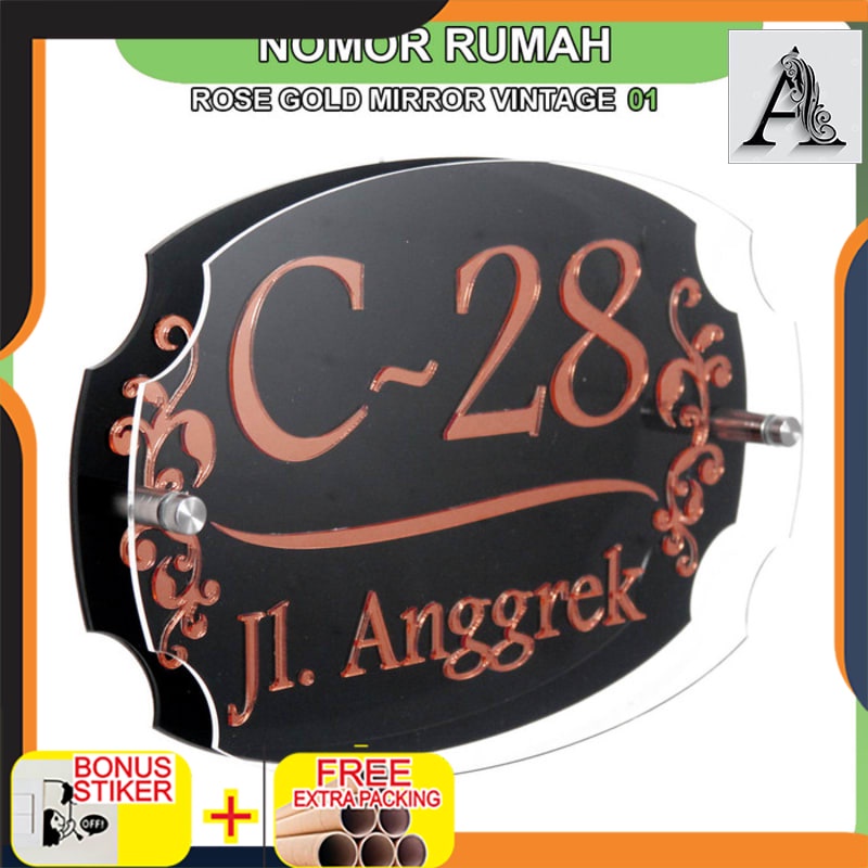

Murah Nomor Rumah Akrilik Rose Gold Mirror Vintage Series 01