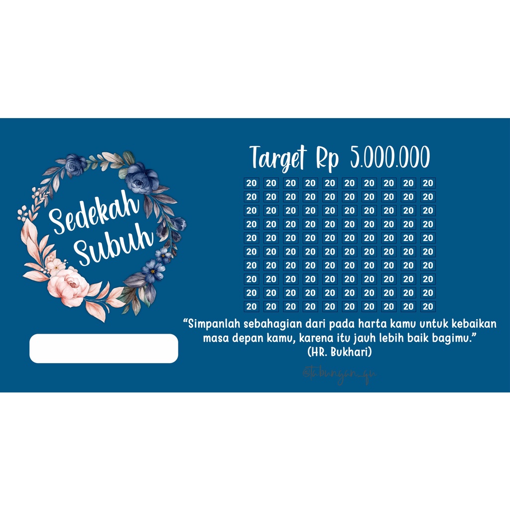 Stiker Celengan Subuh Get 5 juta pecahan 20k