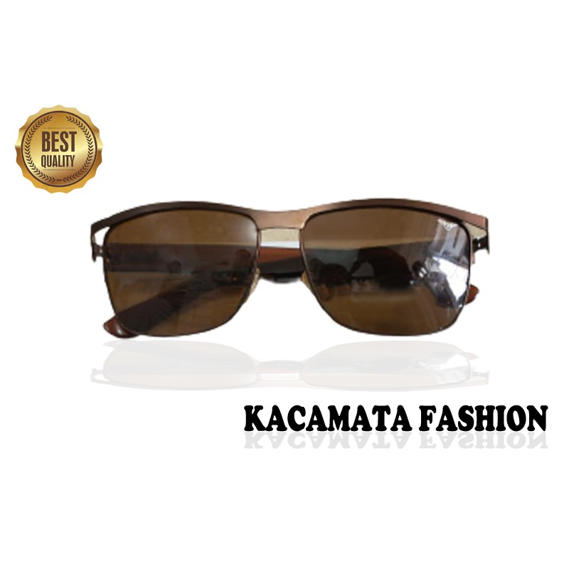 Kacamata Fashion Pria Wanita Brown Kaca mata Fashion Sunglasses Unisex Kaca Mata Gaya