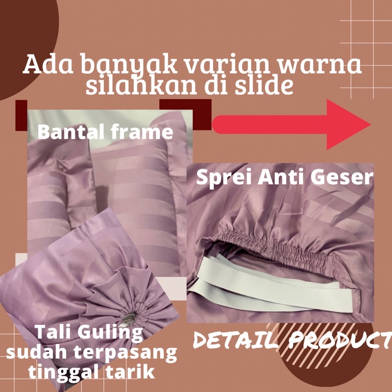 Sprei Mikro Tensel motif Salur Aneka Warna