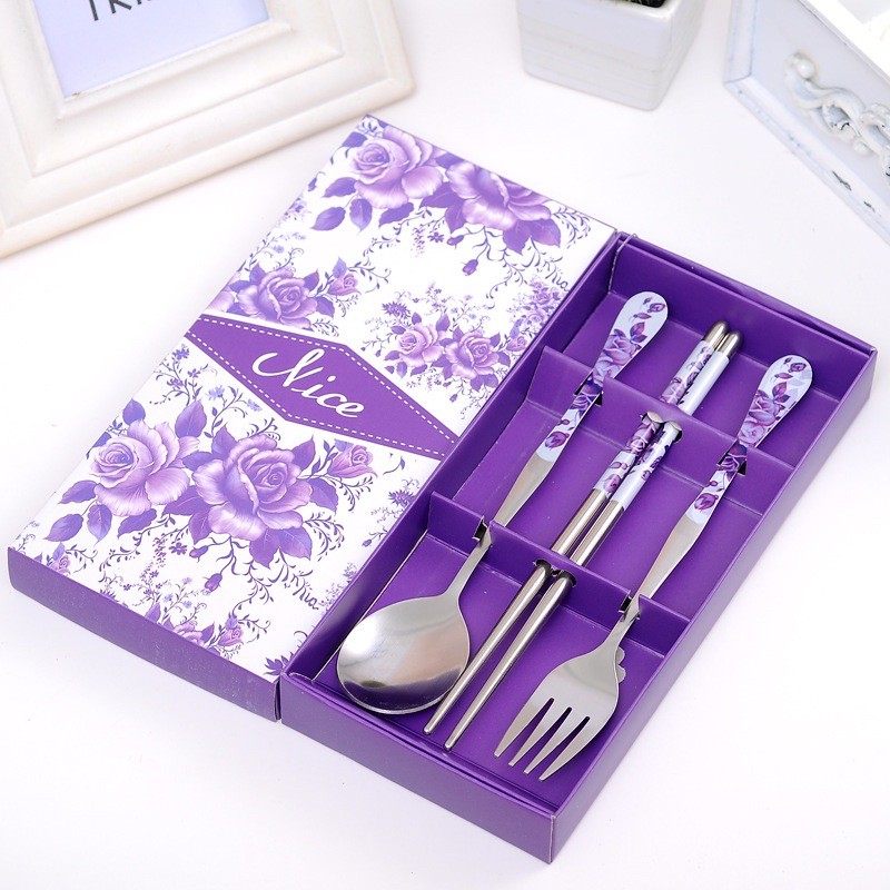 AZ Sendok Jerami Set Stainless steel / sendok / garpu / alat makan set