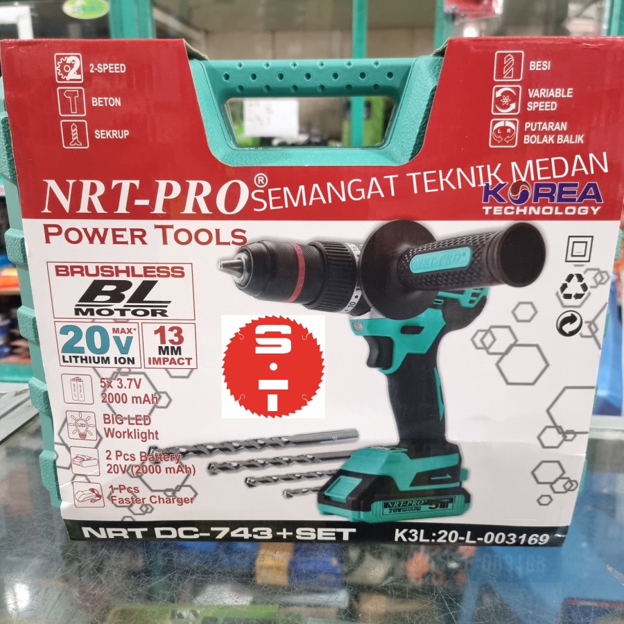 743DC BOR BETON BATERAI CORDLESS BRUSHLESS 13 MM 20V 743-DC NRT PRO