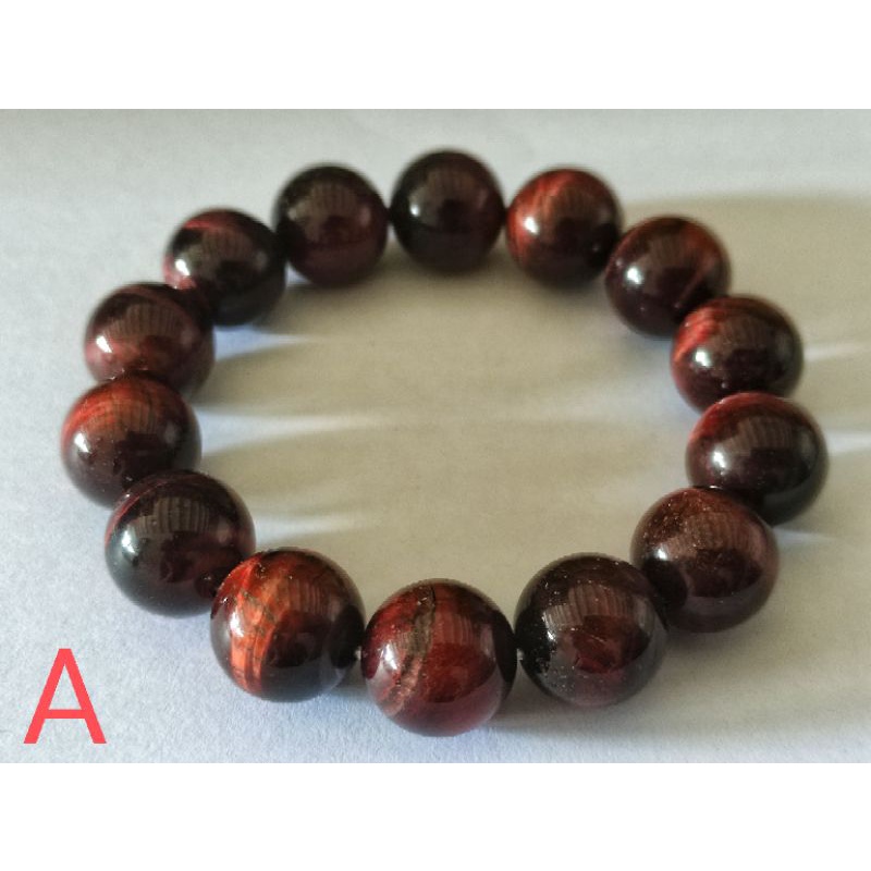 gelang tiger eye merah (asli), red tiger eye, ukuran 1.4mm, sesuai foto.