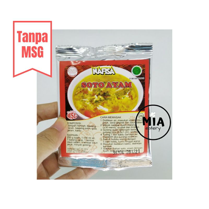 Jual Bumbu Instant Soto Ayam Nafisa Tanpa Msg Bumbu Racik Shopee