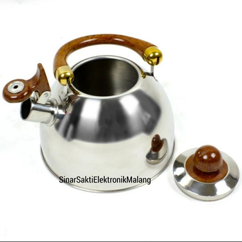 Kettle Ceret Teko Air Bunyi Siul Stainless Steel qq q2 2,5 Liter 2.5 L Whistling Kettle