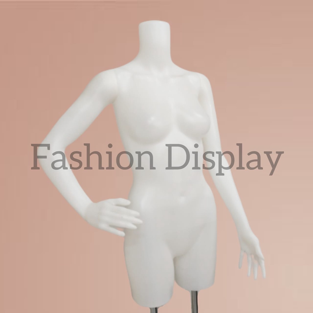 Patung Manekin Plastik Cewe Body Fit Setengah Badan Wajah Alien Bening / Tanpa Kepala - BH