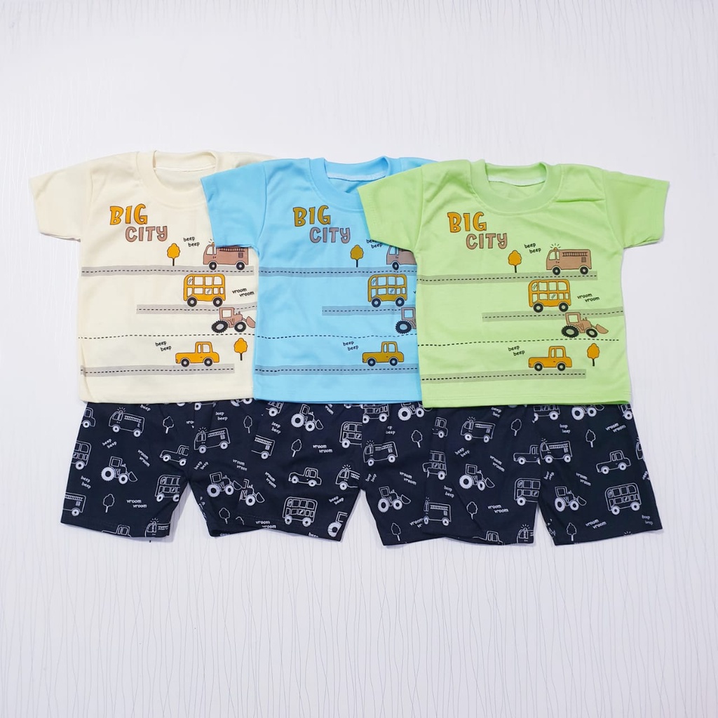 setelan pakaian anak laki-laki motif salur