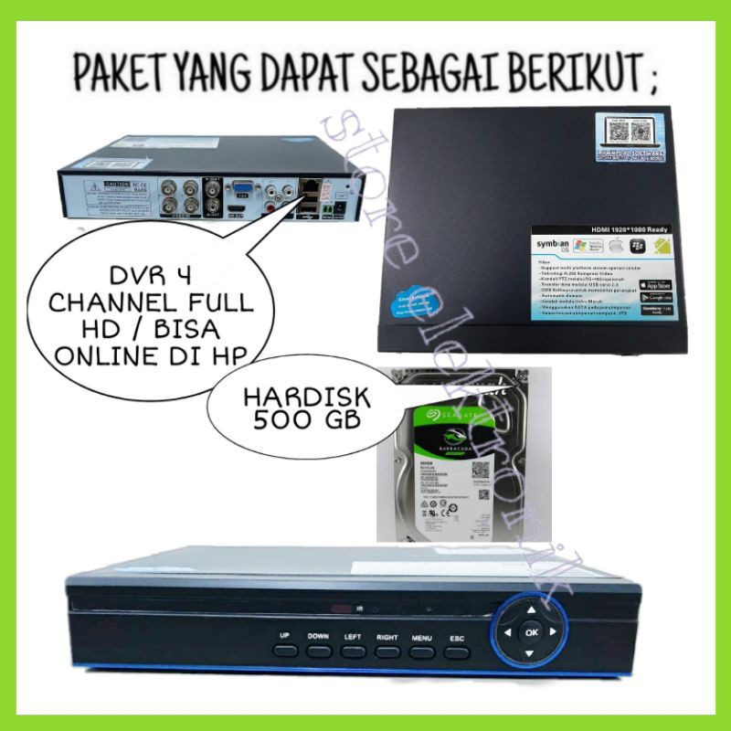 Paket Cctv DVR 4 Channel 4 Camera FULL HD 1080P Camera 2MP Lensa 5MP