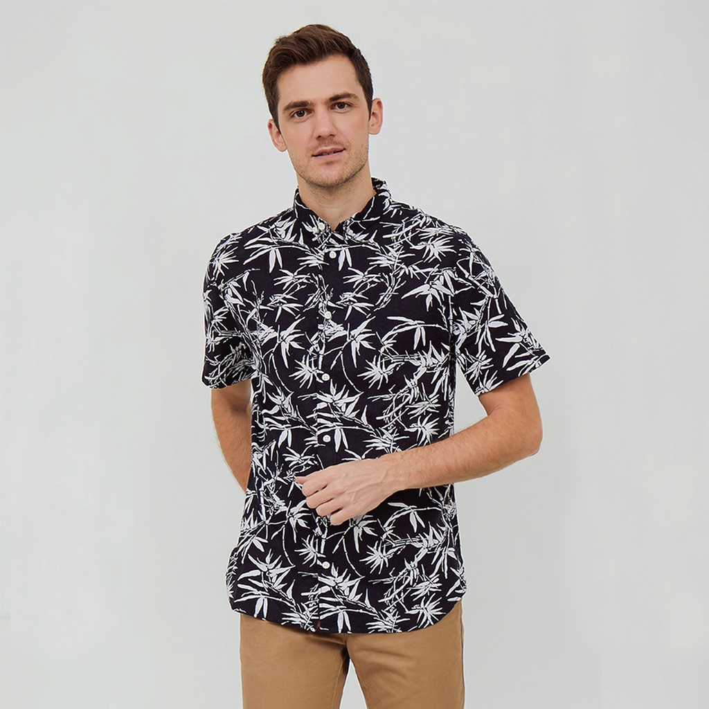 JOY SHADE Men Kemeja Pria Tangan Pendek Bamboo Print / 281328 by Divided