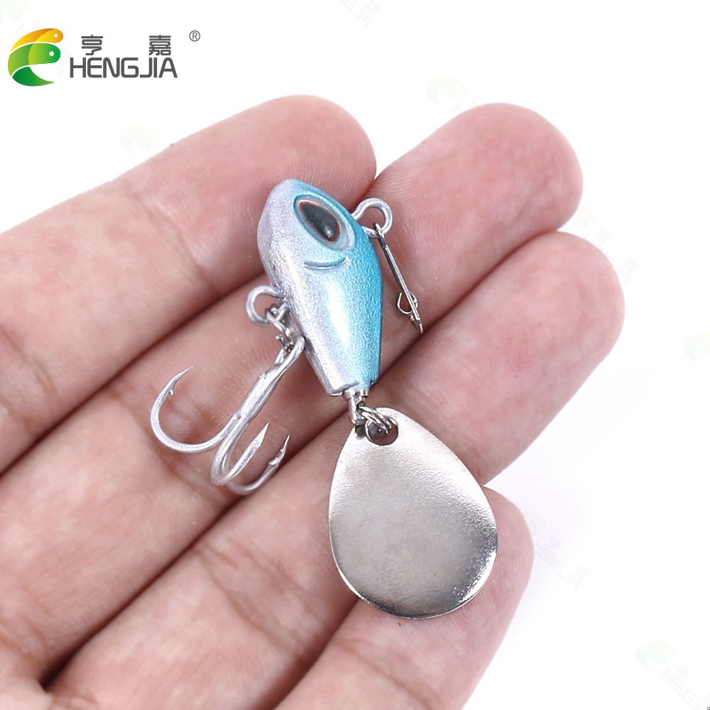 Hengjia 2pcs / Lot Umpan Pancing Vib Hardlure Bentuk Ikan Imitasi Bahan Metal Ukuran 2.5cm / 10.9g