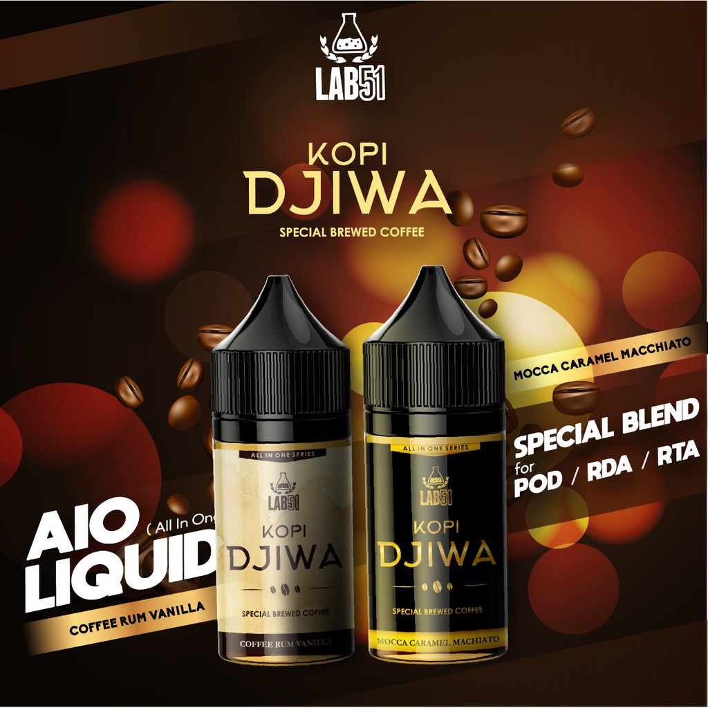 Liquid Kopi Djiwa Mocca | Kopi Djiwa Rhum | Kopi Djiwa Salt Pods Friendly