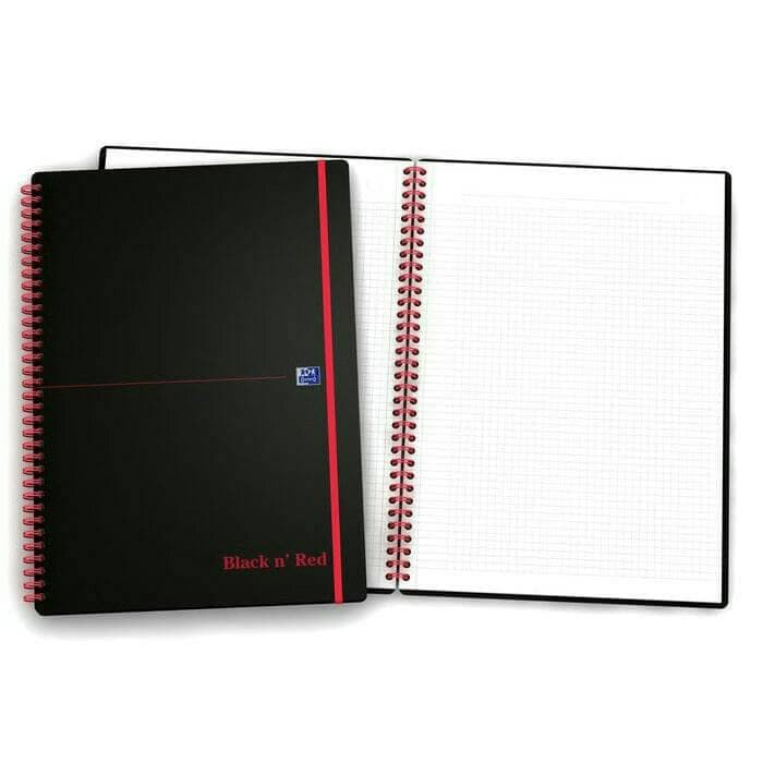 

Professional Notebook A5 squared Black n'red Oxford