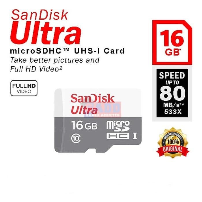 sandisk memory 16gb memorycard microsd memori micro sd class 10 16 gb