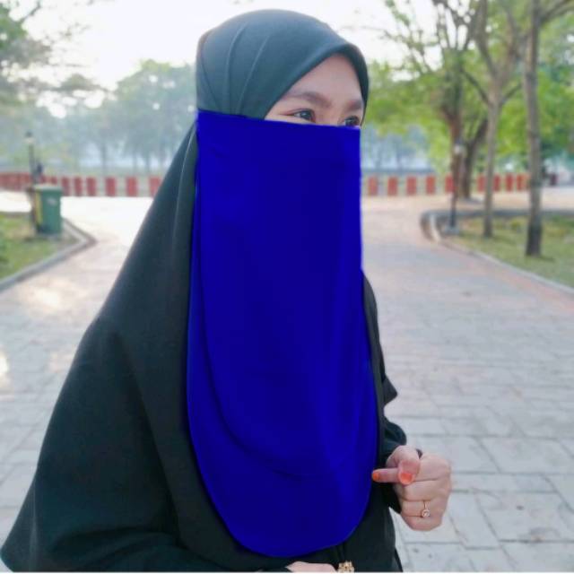 CADAR NIQOB NIKAB NIQAB TALI DUA LAYAR ATAU DUA LAPIS DIAMOND CREPE BISA COD