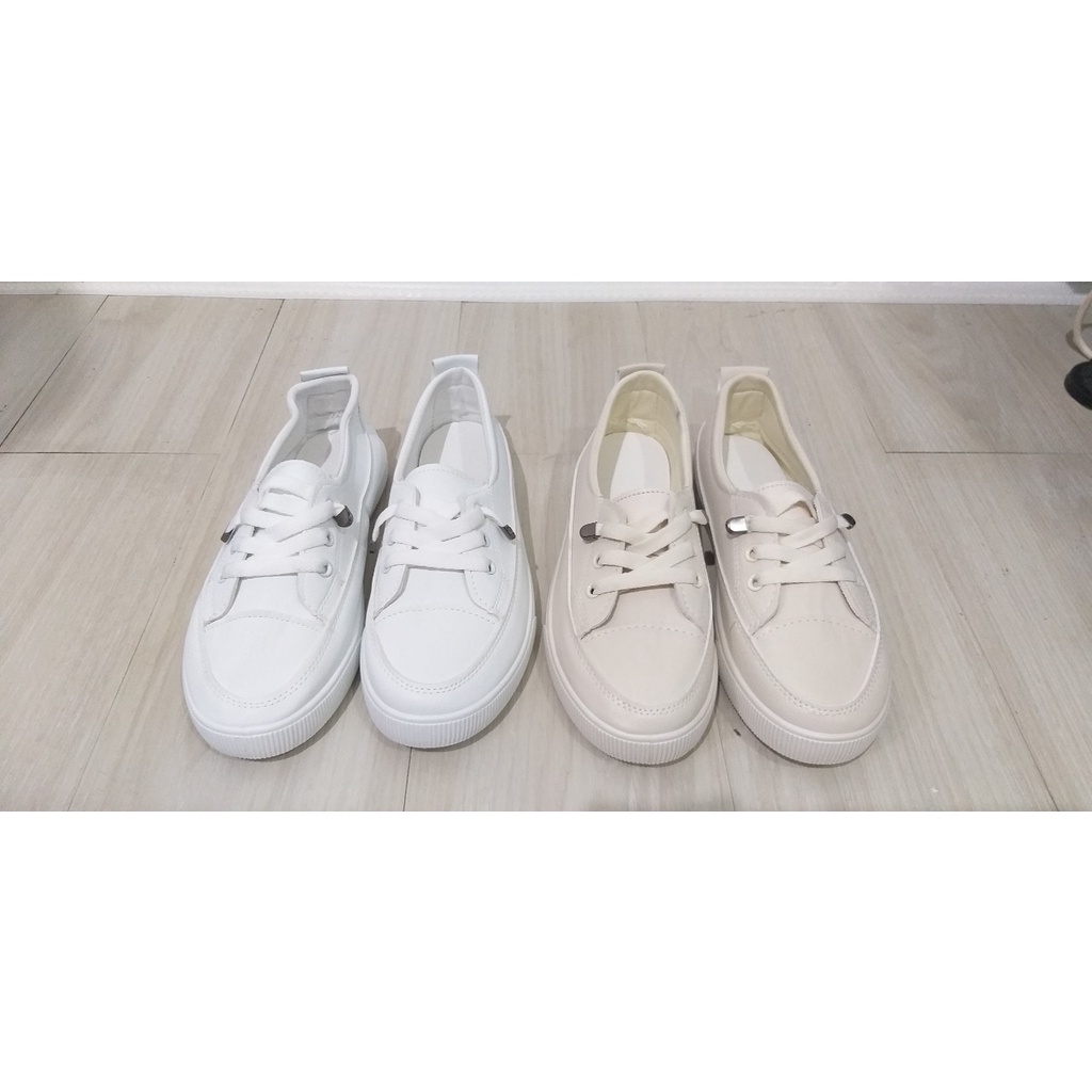 BL /  Sepatu Sneakers Kanvas Wanita Original warna Putih / Beige 229