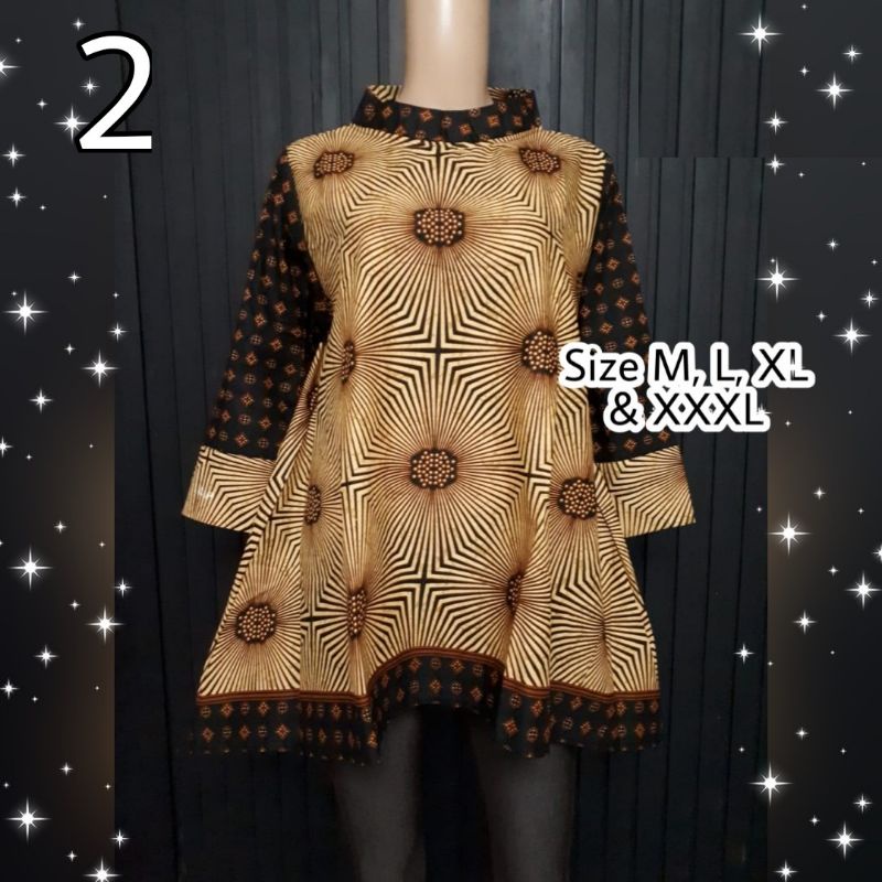 Blus Blouse Atasan Batik Wanita Kantor Kerja Jumbo Aserehe Mataram Primisima-2