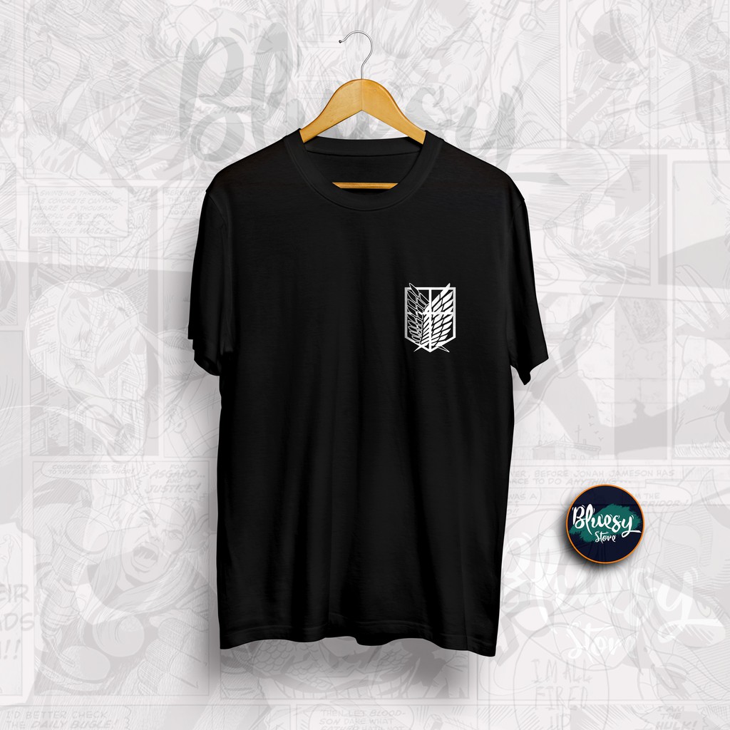 Kaos ANIME ATTACK ON TITAN SCOUTING LEGION POCKET LOGO EDITION / BAJU SHINGEKO NO KYOJIN AOT SNK