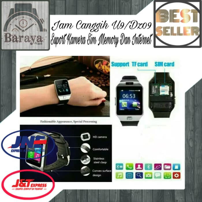 Promo JAM TANGAN HP ANDROID TERCANGGIH U9 DZ09 KAMERA SIM SDCARD TERLARIS