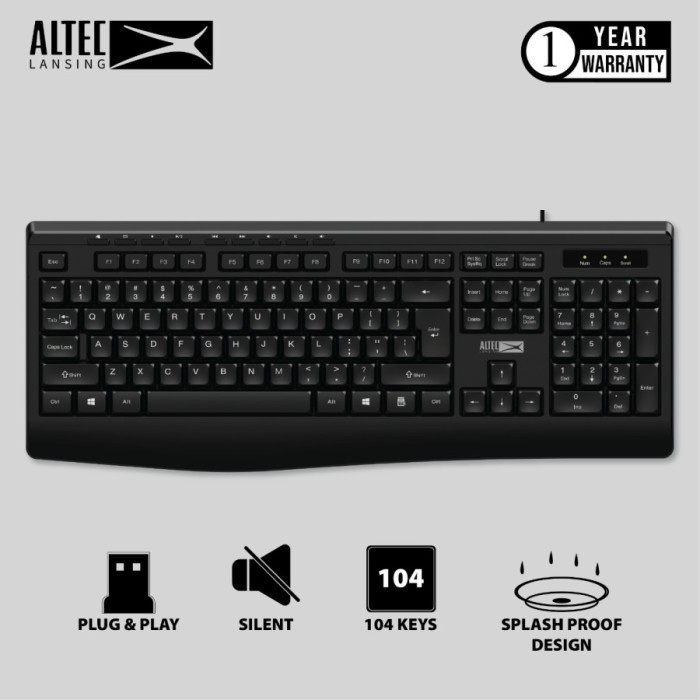 Paket Keyboard Altec Lansing Wired ALBK6220