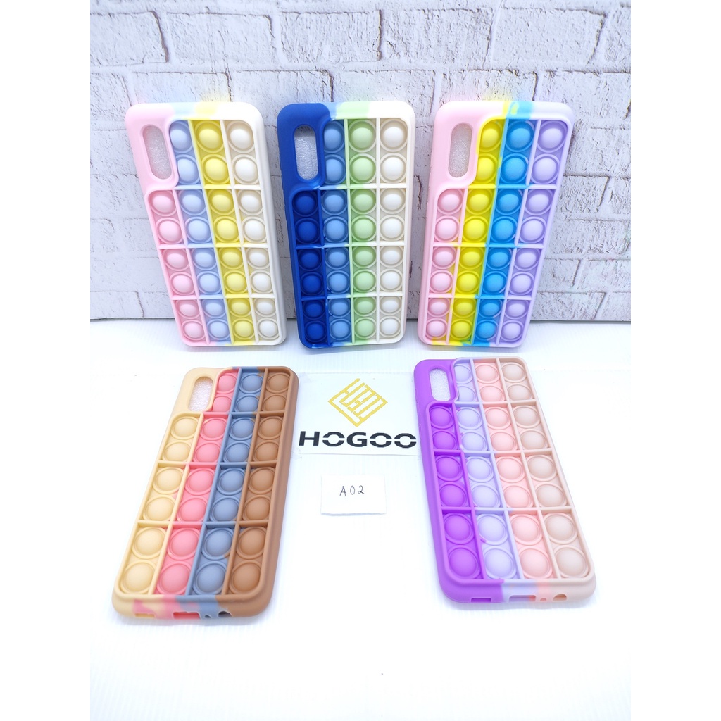 SILICONE CASE POP IT SAMSUNG A02 - CASE PENGHILANG STRESS PUSH IT BUBBLE CASE RAINBOW