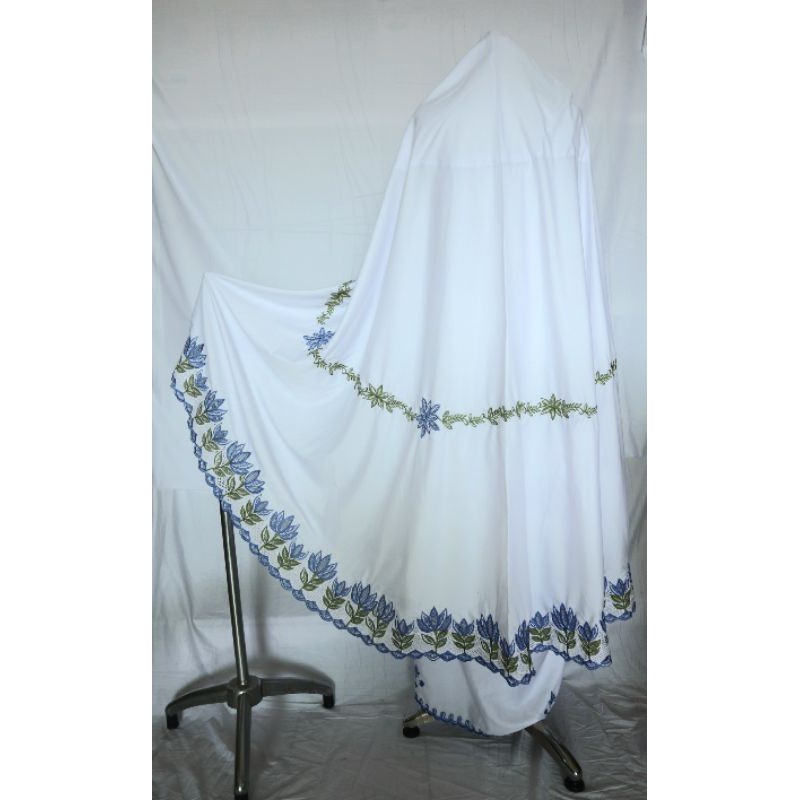 MUKENA BORDIR PADANG MOTIF "TERATAI" WARNA KOMBINASI (mukena Pariaman, mukena Bukittinggi)