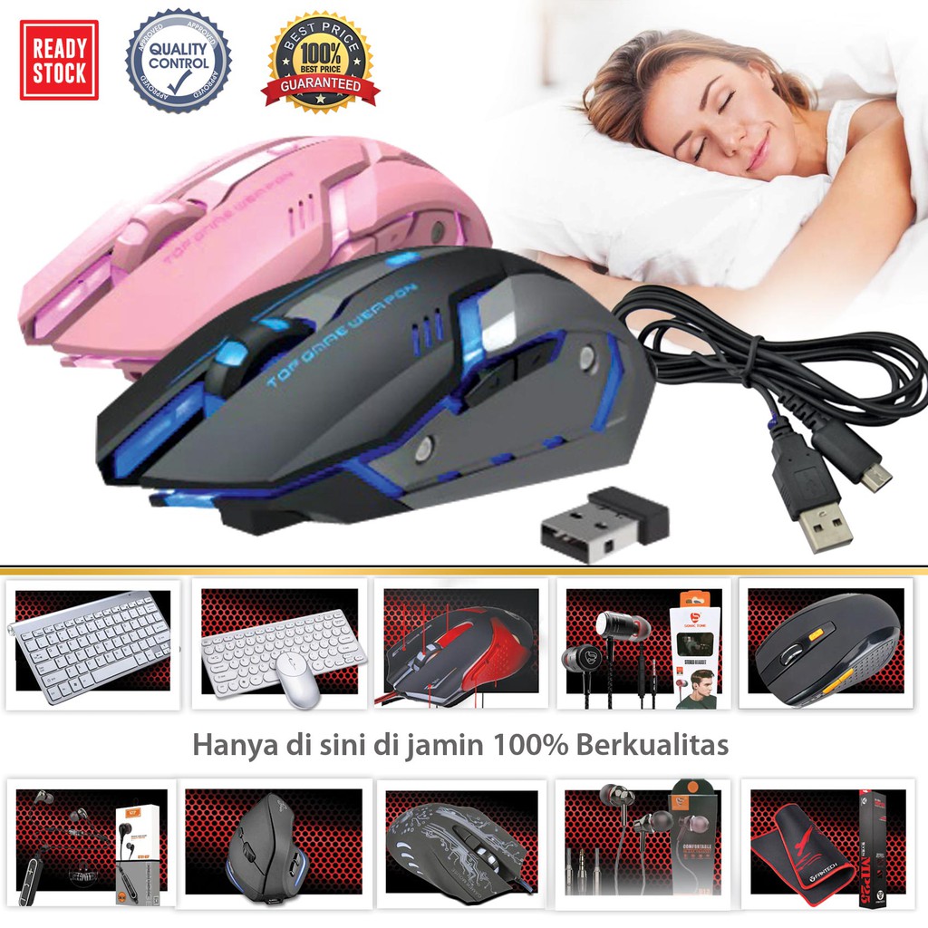 Mouse Wireless Rechargeable RGB Shopee Indonesia