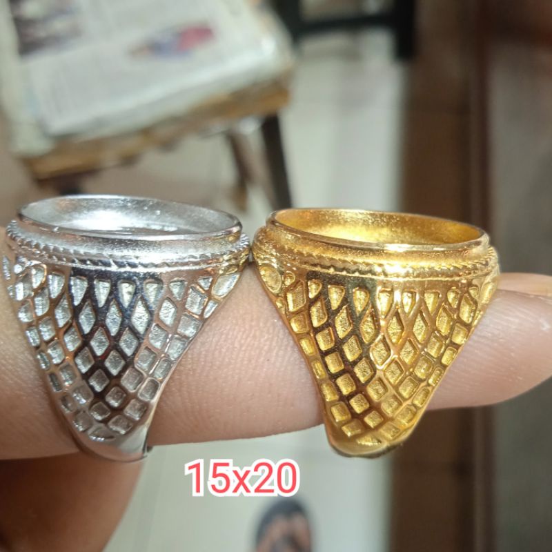 RING EMBAN TITANIUM SUPER WARNA GOLD SILVER