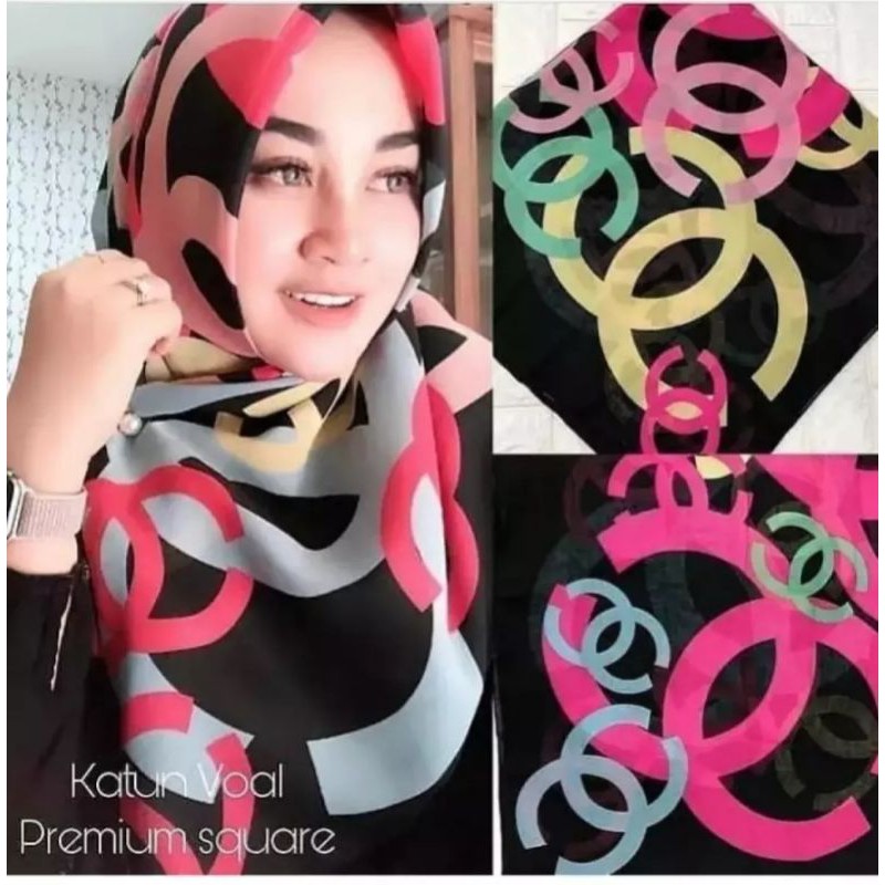 Hijab segi empat GUCCI PINK / Kerudung DEENAY Voal Premium / HIJAB / JILBAB