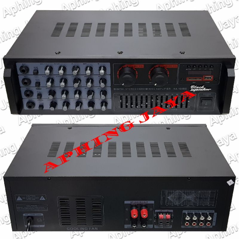 Power Amplifier Karaoke Black Spider KA-130BE with MP3 Bluetooth Player