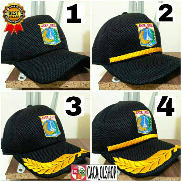 Topi PNS DKI Hitam Bahan Jaring Dobel Mes