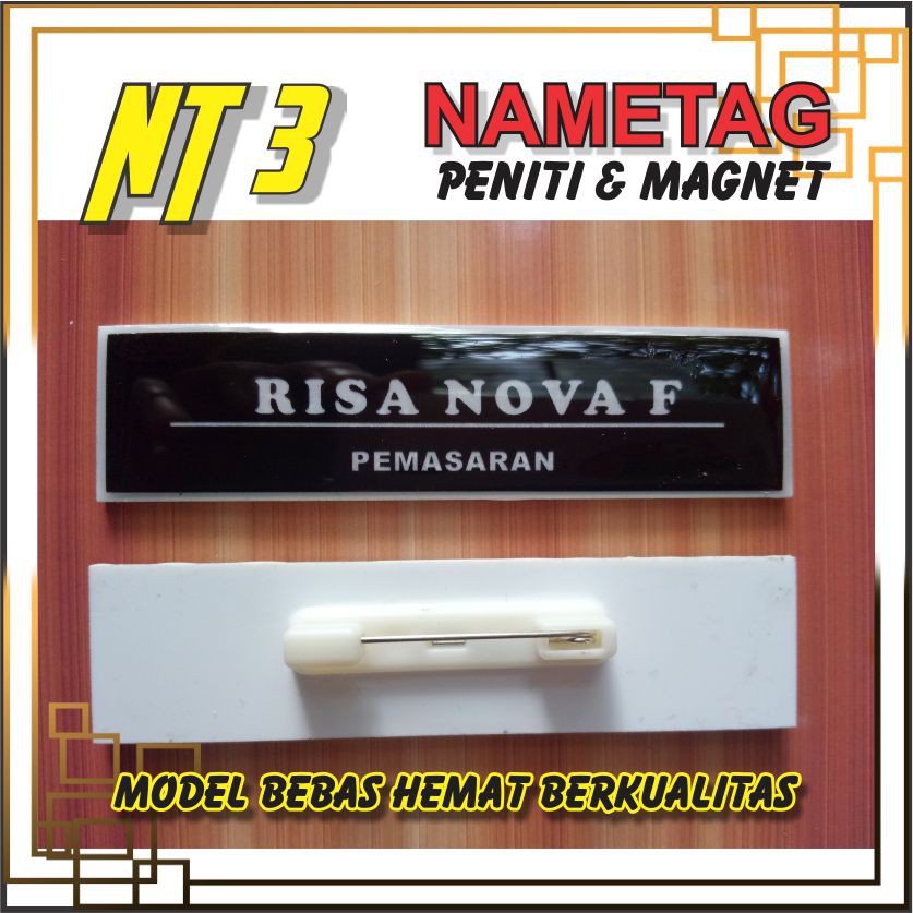 

Name Tag /Nama Dada/Papan Nama Akrilik-Custom Satuan-Proses Cepat