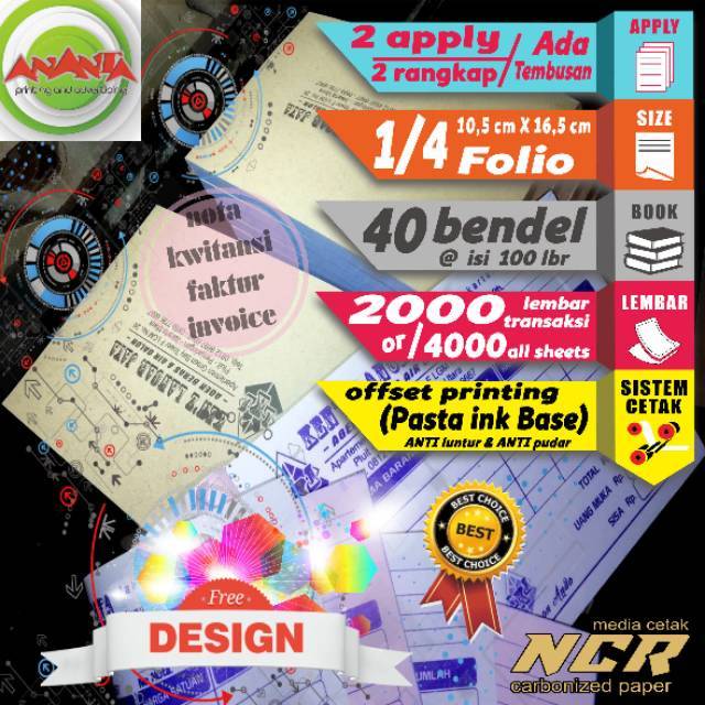 

NOTA CUSTOM 1/4 FOLIO 2-RANGKAP FREE DESAIN