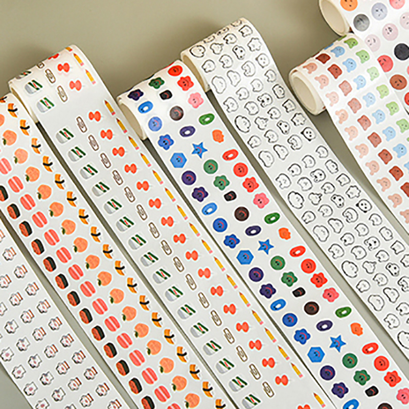Stiker Kertasselotip Washi Gambar Wajah Beruang Tersenyum Lucu Untuk Jurnal-3