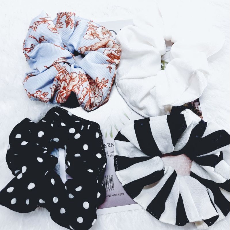 Aksesoris Ikat Tali Kuncir Rambut Scrunchie Hijab Korea Murah