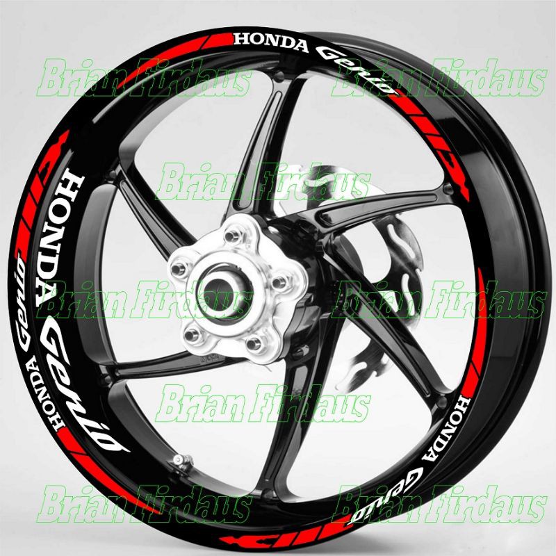 Sticker velg motor Honda Genio utk velg ring 14.