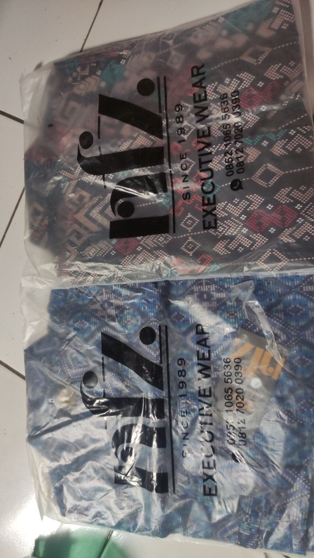 Kemeja Batik Pria Lengan Panjang Long Navy Batik Diamond Murah 4543