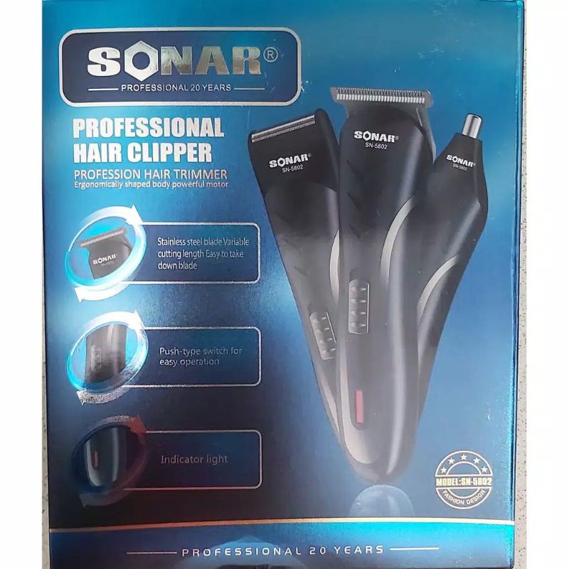 Sonar SN-5802 Alat Cukur 3 in 1 Charger / Alat Cukur Rambut Kumis Jenggot