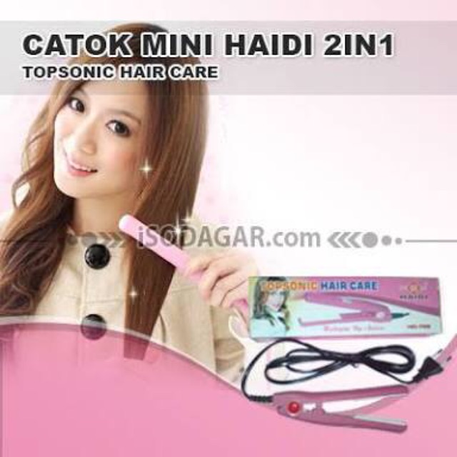 ✿ELYSABETHME✿ Catok mini haidi 2in1 lurus dan curly keriting ceramic awet panas pelurus pengriting rambut