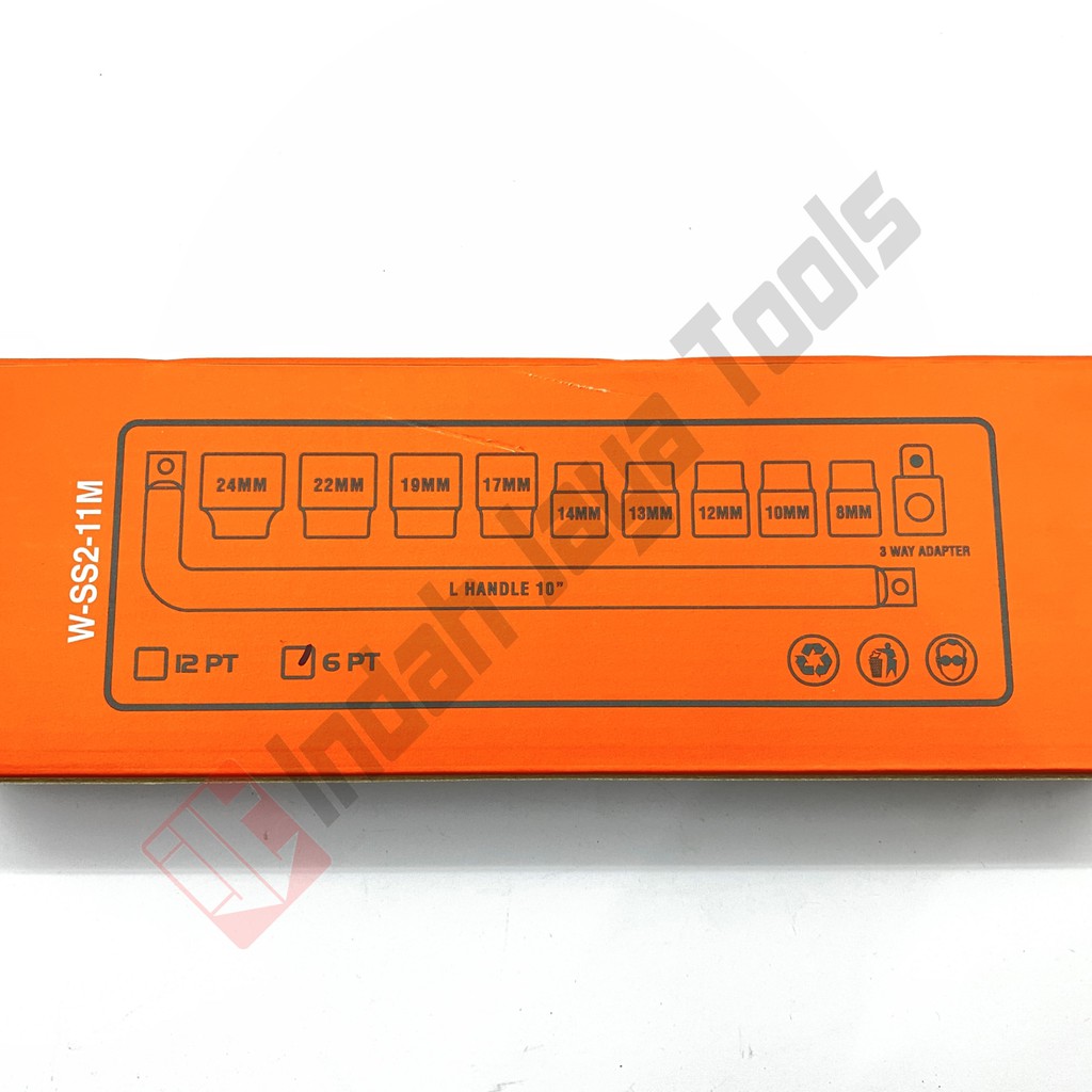 IWT JAPAN Kunci Sok Set 11 Pcs 1/2 Inch - Socket Set Soket