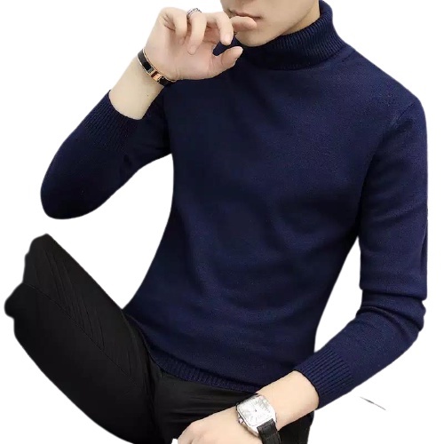 SundaFashionshop Sweater Rajut Turtleneck Polos 12 get/Sweater pria dan wanita Korean style